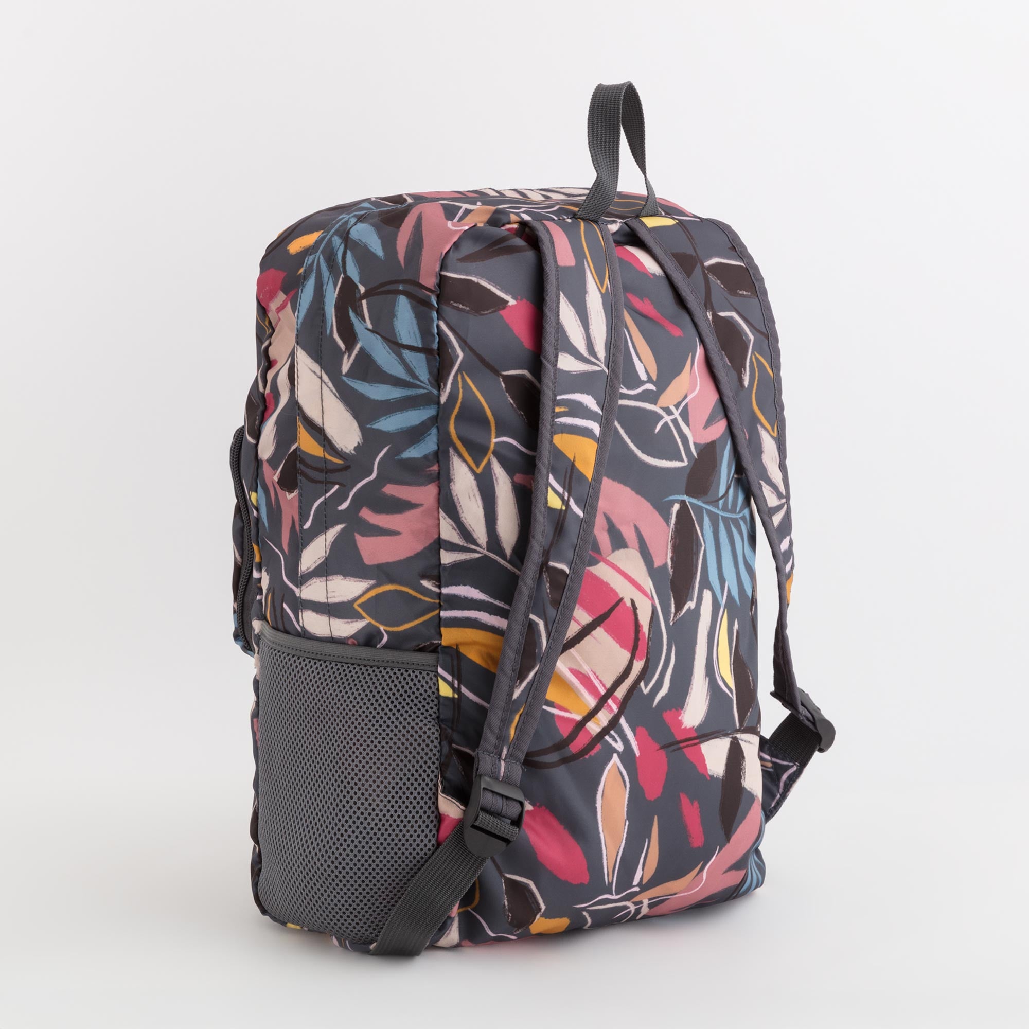 Women's Foldable Backpack - Gaia foldable bag Grey/Multicoloured