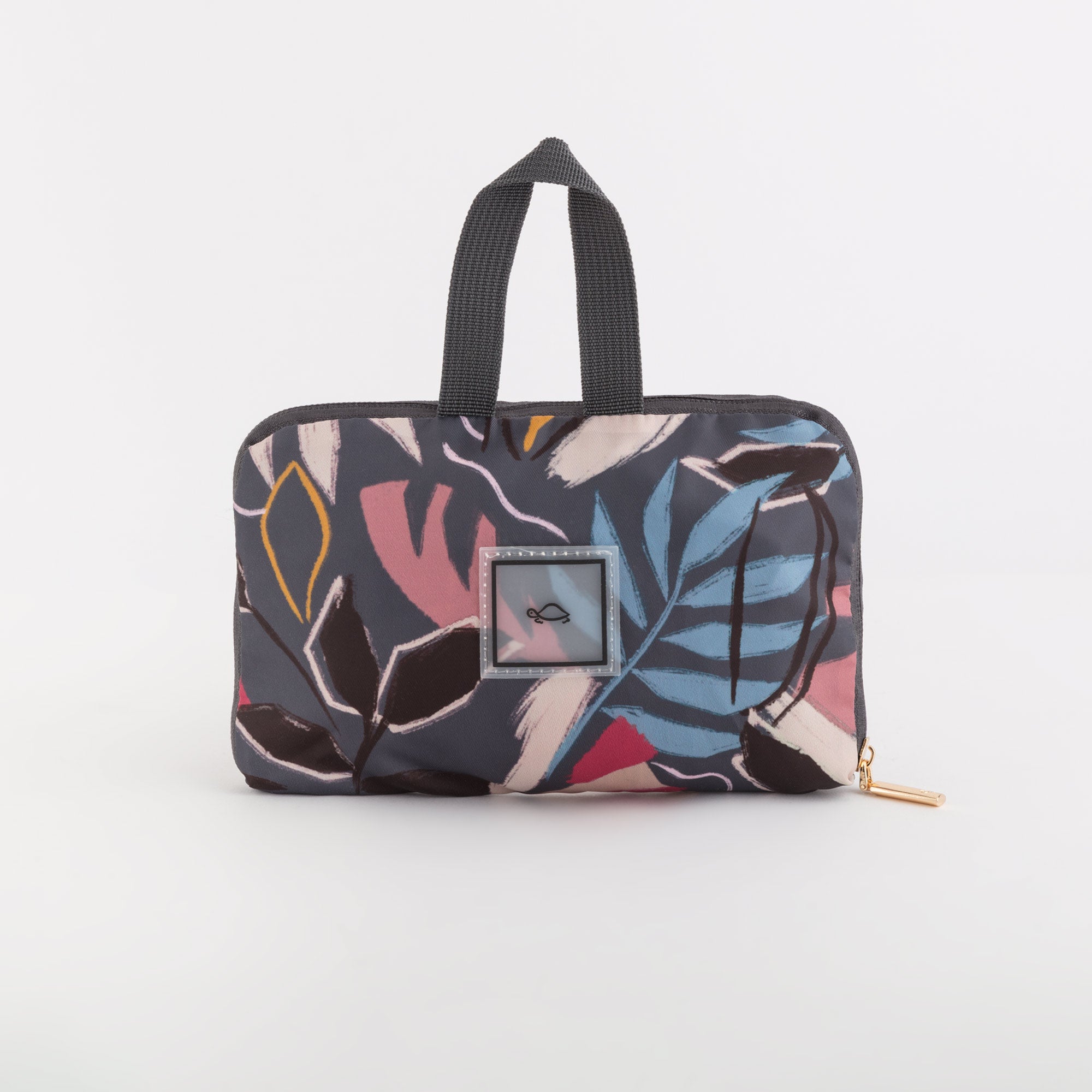 Women's Foldable Backpack - Gaia foldable bag Grey/Multicoloured