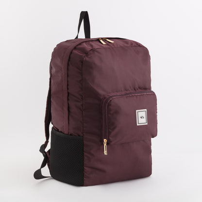 Women's Foldable Backpack - Gaia foldable bag Prune