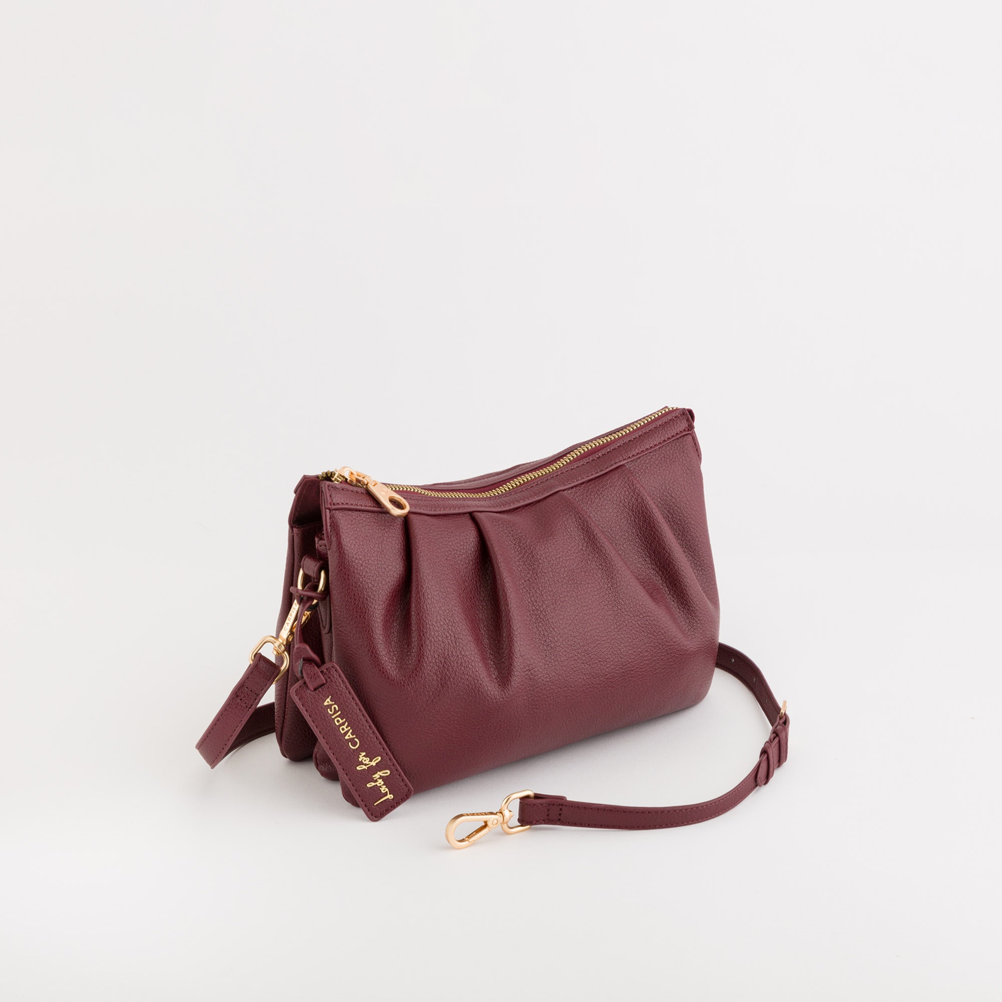 Schultertasche für Damen - Berry Wein