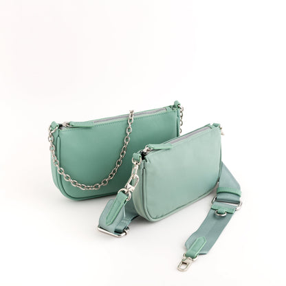 Sac à bandoulière + pochette - Trevis bags Pistacchio