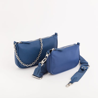 Umhängetasche + Clutch - Trevis Taschen Blau