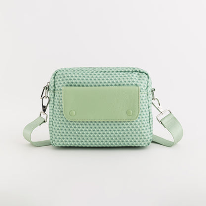 Schultertasche für Damen - Tulpe Mint/Mehrfarbig