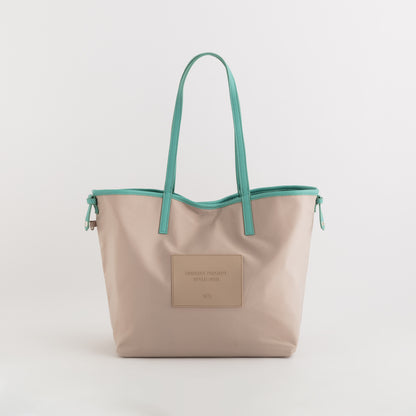 Shopping reversibile - Friendly double spri Acquamarina/Sabbia