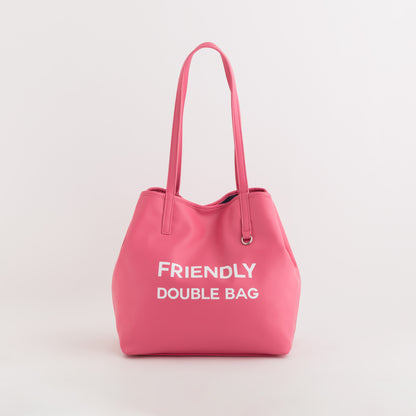 Shopping reversibile - Friendly double spri Lampone/Laguna