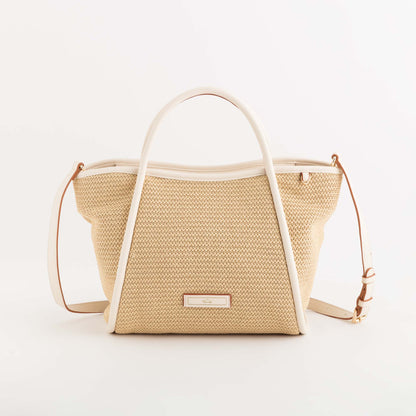 Damenhandtasche - Ninfea Natur/Weiß