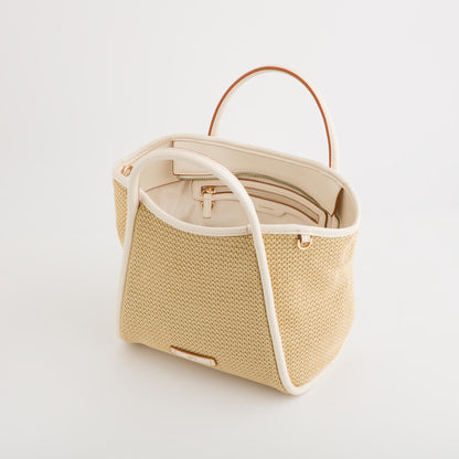 Borsa A Mano Donna - Ninfea Naturale/Bianco