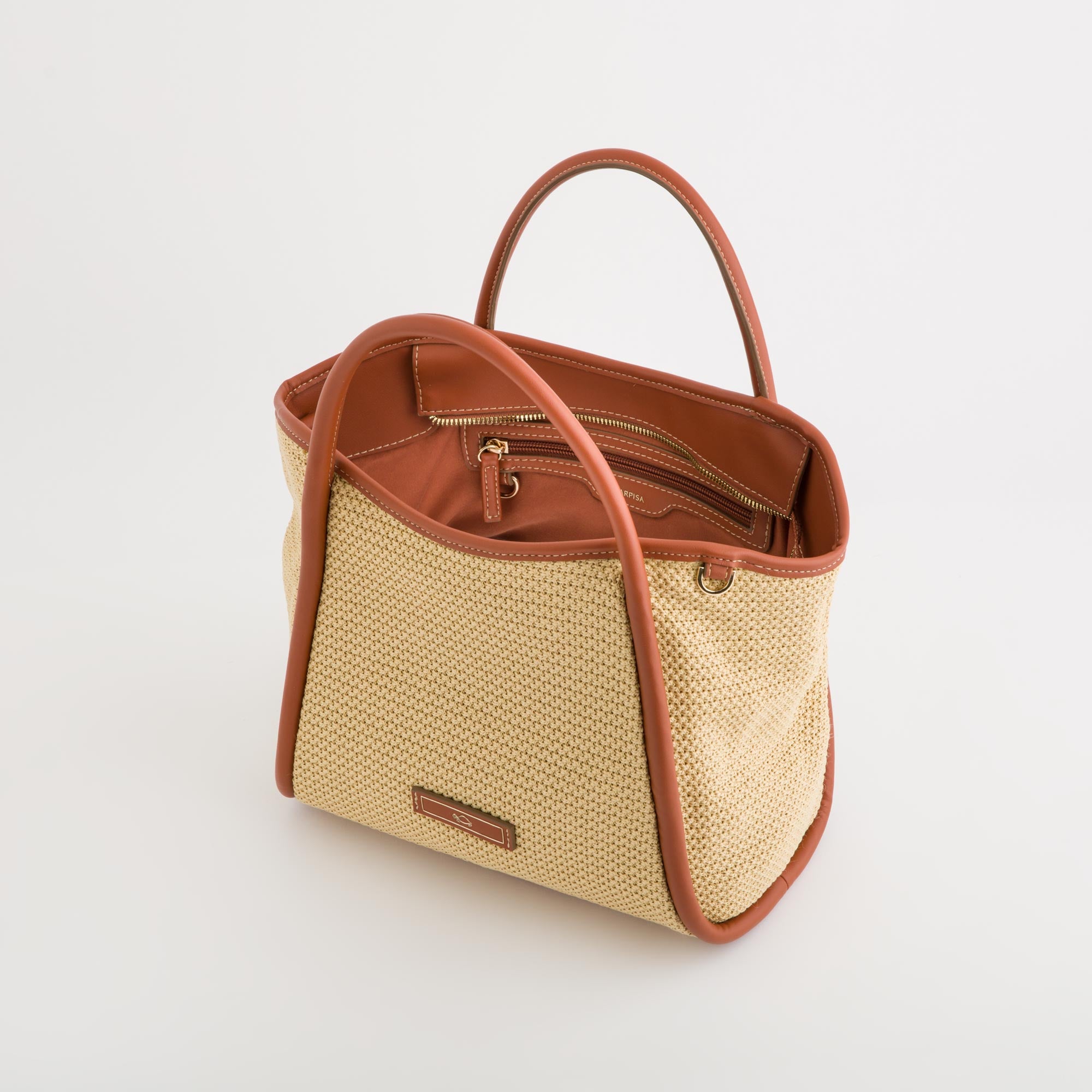 Borsa A Mano Donna - Ninfea Naturale/Cuoio