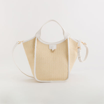 Sac à main pour femme - Euthalia Naturel/Blanc