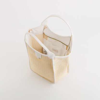 Sac à main pour femme - Euthalia Naturel/Blanc