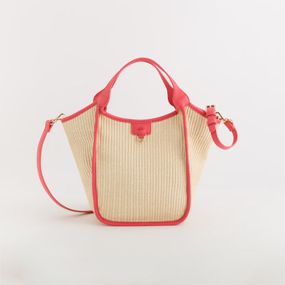 Damenhandtasche - Euthalia Natur/Korallenrot