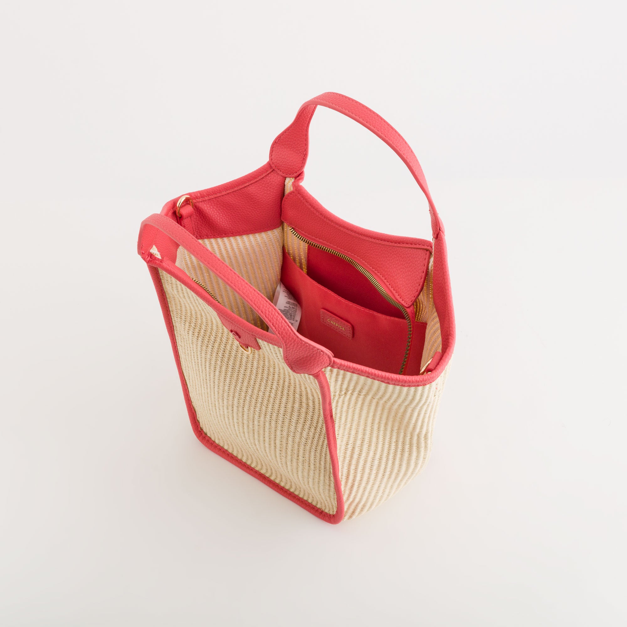 Damenhandtasche - Euthalia Natur/Korallenrot