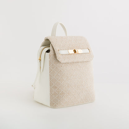 Women's Backpack - Begonia Natural/White