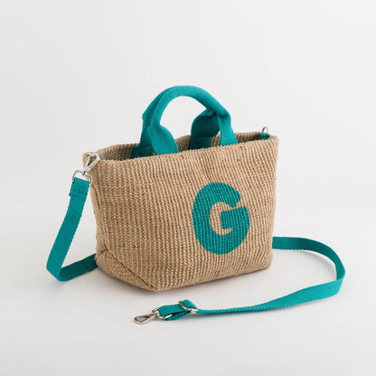 Damenhandtasche - Zante Natur/Aquamarin