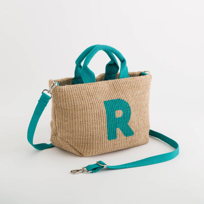 Damenhandtasche - Zante Natur/Aquamarin