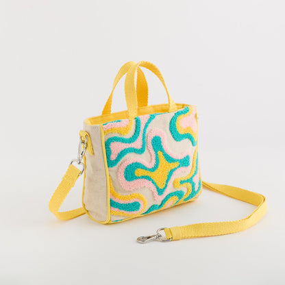 Mini borsa a mano - Serifo v2 Naturale/Limone multicolore