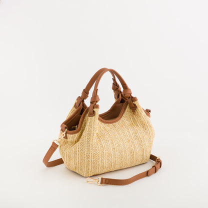 Women's Handbag - Grazia Natural/Leather