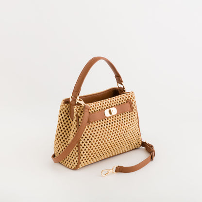Women's Handbag - Junco Natural/Leather