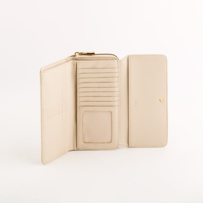 Cartera grande para mujer - Cartera Loto v2 Crema