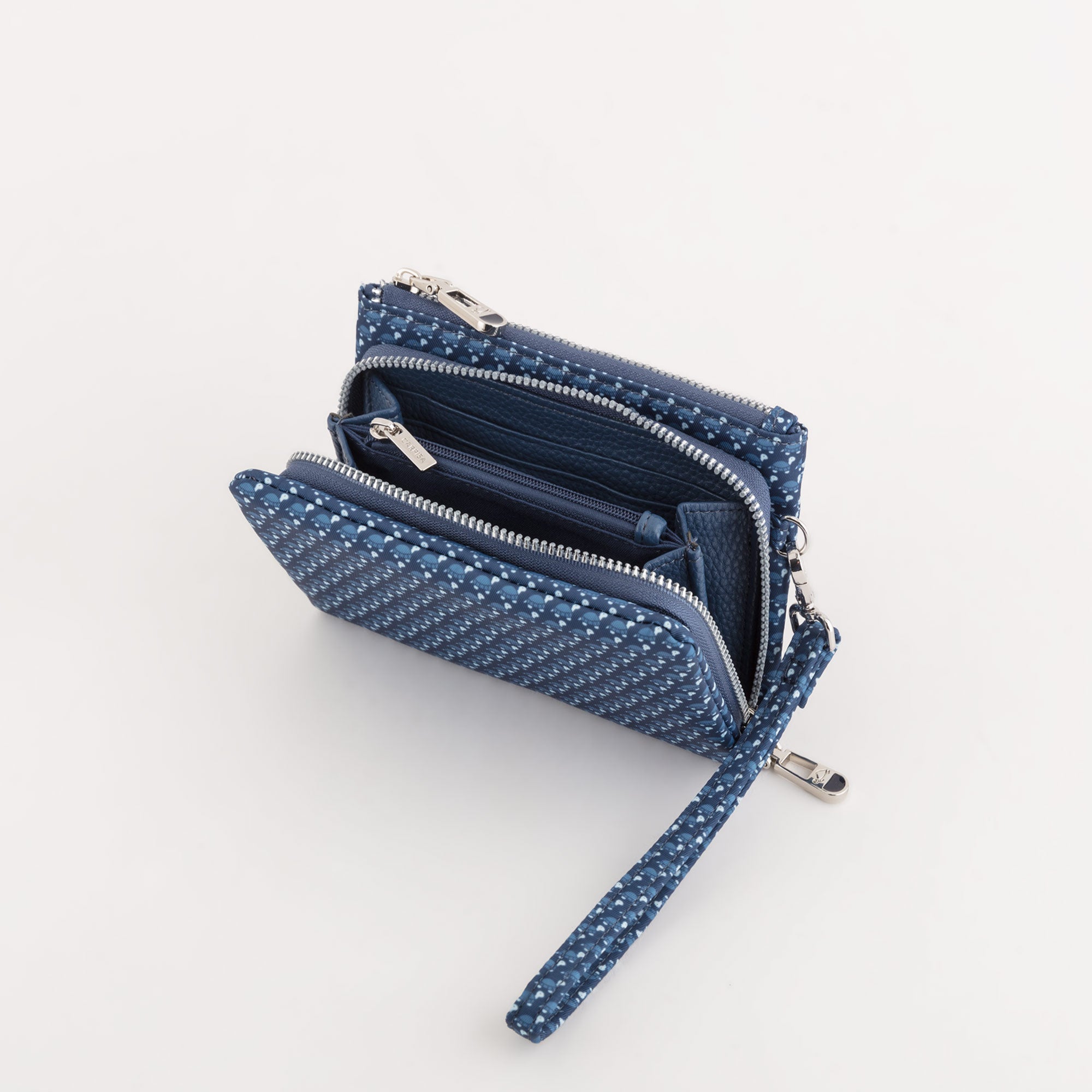 Cartera de mujer - Cartera Tulipano Azul Marino/Multicolor