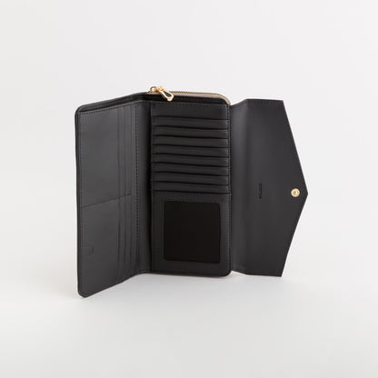 Große Damenbrieftasche - Diana Wallet Taupe/Schwarz