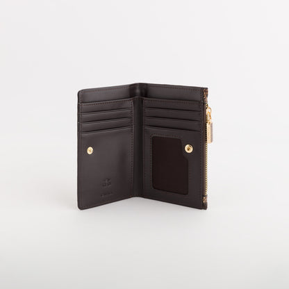 Cartera mediana para mujer - Billetera Sabrina Marrón/Multicolor