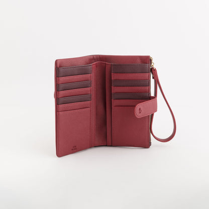 Cartera grande para mujer - Billetera Berna Ciruela/Cereza