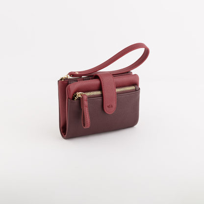 Cartera mediana para mujer - Billetera Berna Ciruela/Cereza