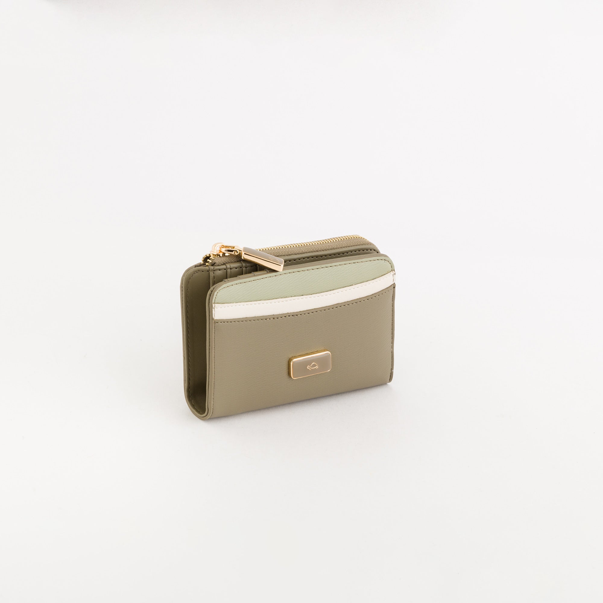 Cartera mediana para mujer - Billetera Fresia v2 Verde Lichene/Multi