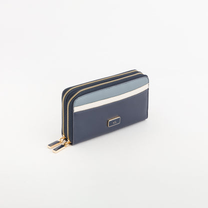 Große Damenbrieftasche - Fresia Wallet v2 Blu Navy/Multicolore