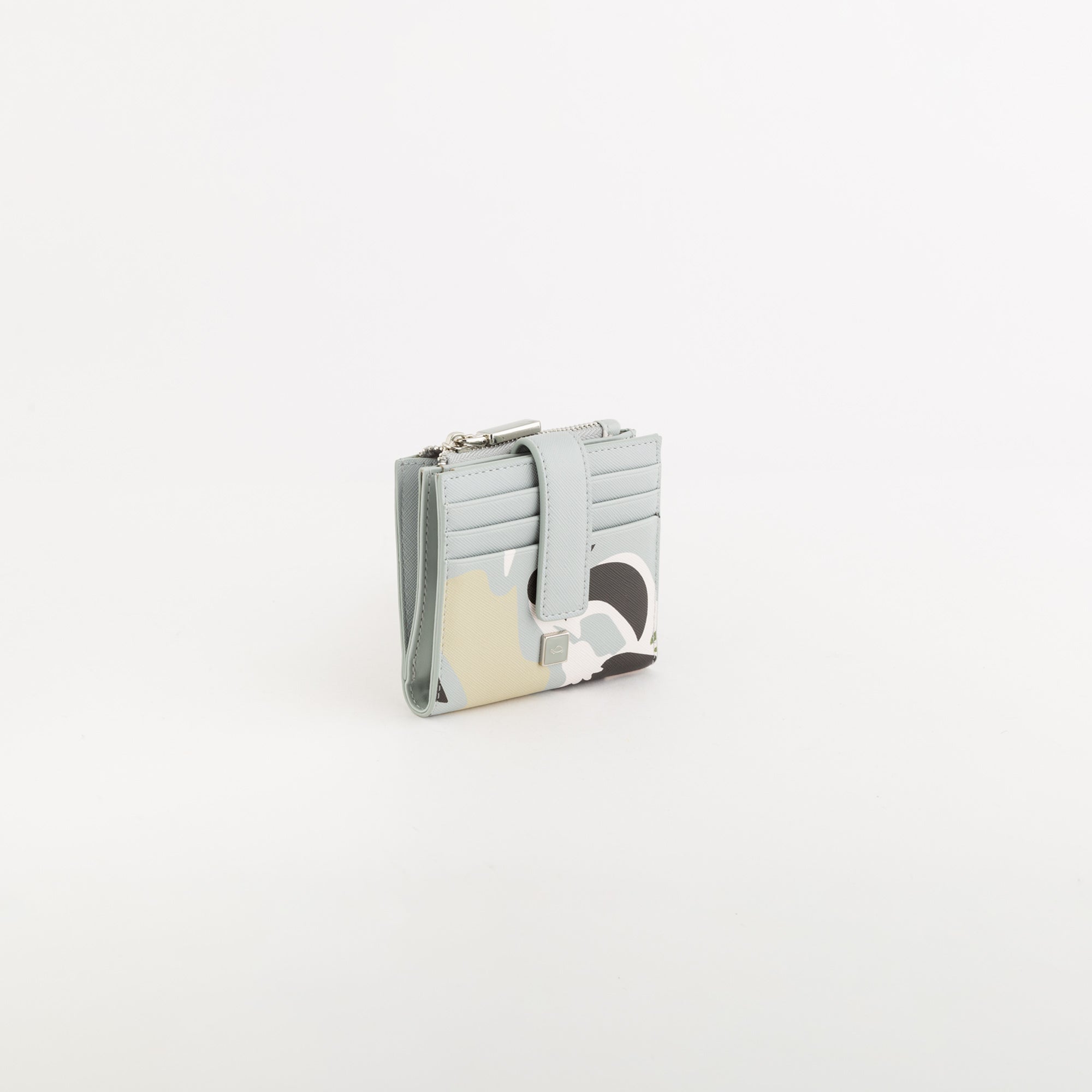 Portafoglio Medio Donna - Bouquet wallet v1 Azzurro Polvere Multicolore