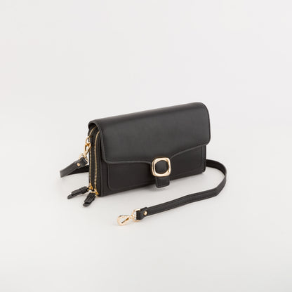 Portefeuille/sac à bandoulière pour femme - Michela wallet v5 Noir