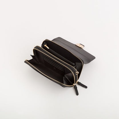Portefeuille/sac à bandoulière pour femme - Michela wallet v5 Noir