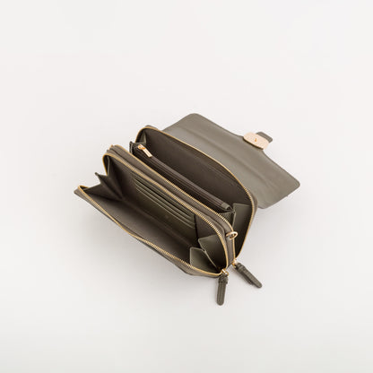 Geldbörse/Schultertasche für Damen - Michela Wallet v5 Olive