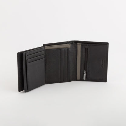 Herrenbrieftasche - Hiroki Schwarz/Grau