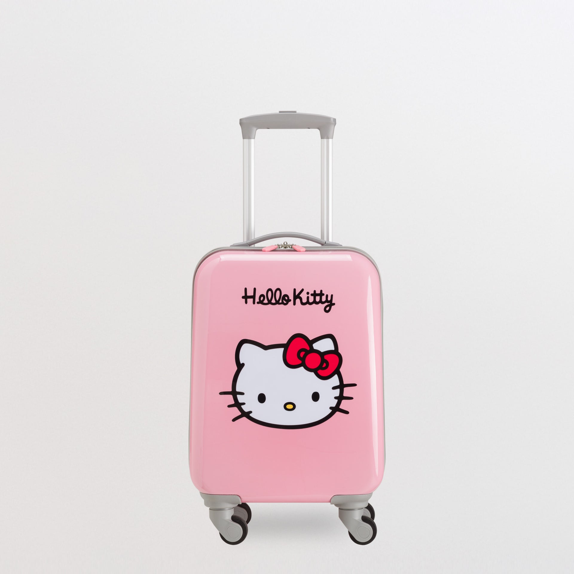 Valise Cabine Hello Kitty - Rose, Roulettes Lumineuses, Transformable En Trottinette
